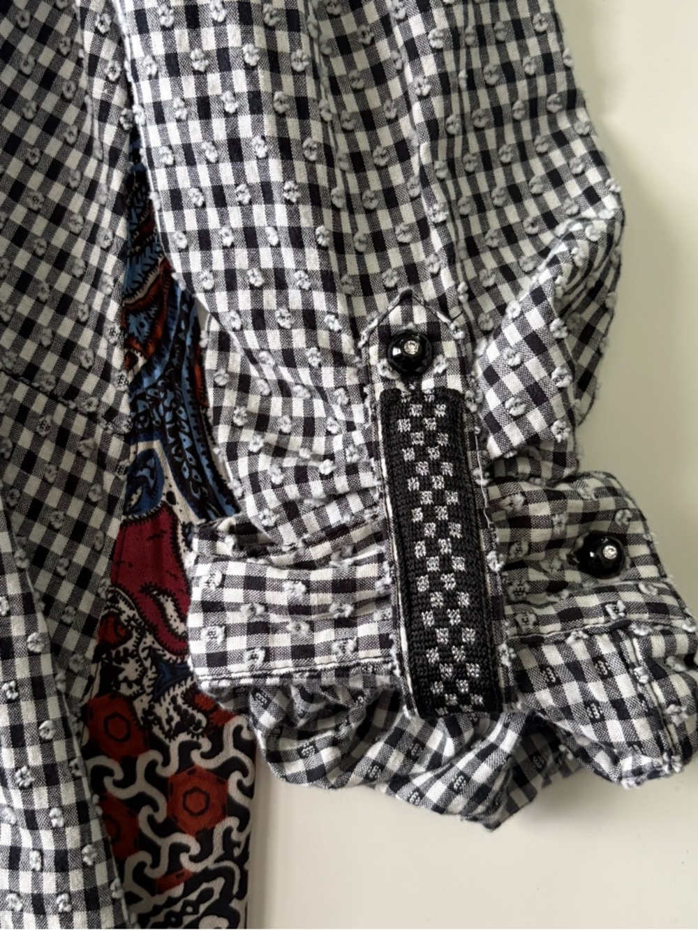 John Mark Mixed Print Black and White Top Size Large - Picture 5 of 9